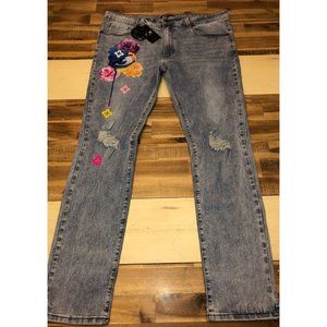 Men ROKU STUDIO Victory Eyes Jean 38X30 NWT $88 LIGHT WASH